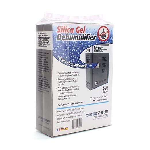 HYDROSORBENT® Gun Safe Dehumidifier Rechargeable Silica Gel 450 Gram Carton. Moisture Absorber. Reusable Desiccant Dehumidifier for Gun Safe – Made in USA Silica Gel Desiccant. 1 Unit - SG450 - Image 8