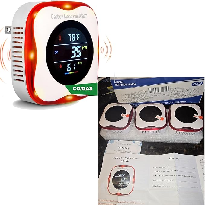 Plug-in Carbon Monoxide Detector with Real-time CO Display and Temperature and Humidity Monitor, Suitable for Home, RV, Apartment, Indoor air Safety Plug-in CO Compact Alarm - Image 8