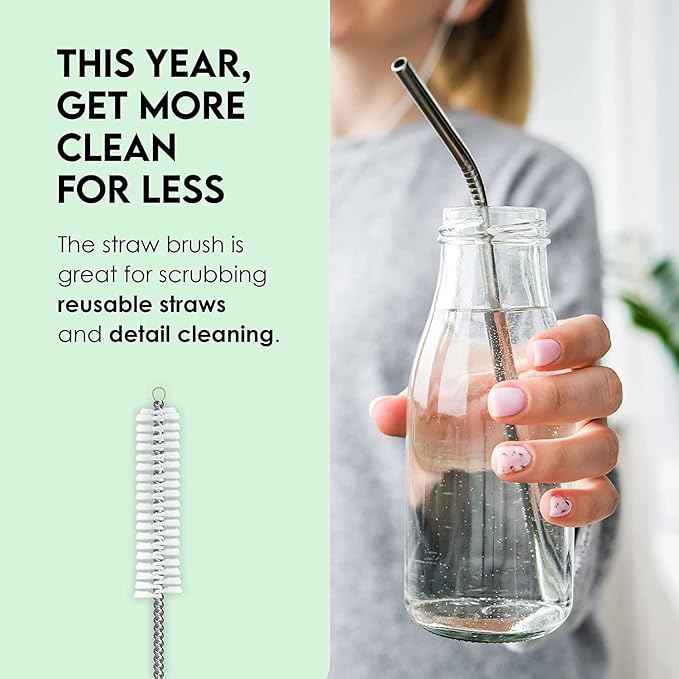 Turbo Microfiber Bottle Brush Cleaner Pack - Set of 5 Bottle Brushes for Cleaning Baby Bottles, Water Bottles, Tumblers, Wine Decanters, Flask, Bong, Vase Cleaner - One Straw Cleaner Brush - Image 7