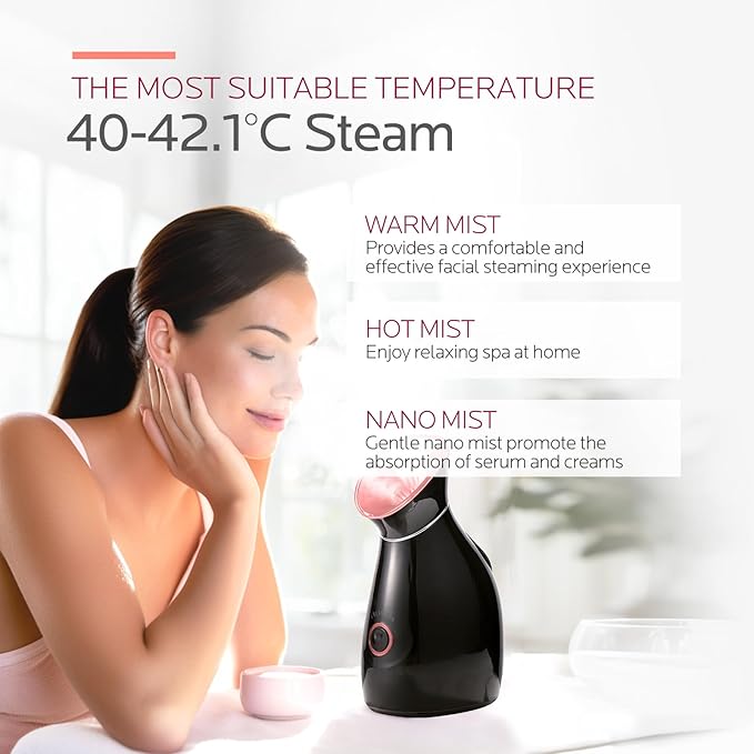 Colorfarm Facial Steamer Nano Ionic: Face Steamer Deep Cleaning Unclogs Pores - Humidifier Warm Hot Mist Home Sauna Spa for Women Men Sinuses Moisturizing - Image 5