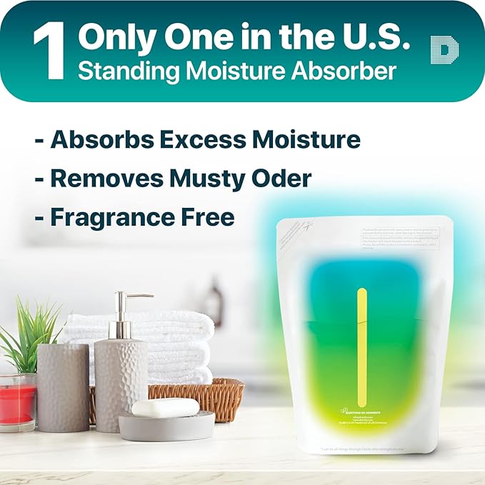 Dry & Dry Standing Moisture Absorbers to Control Excess Moisture for Basement, Closets, Bathrooms, Laundry Rooms - White (5 Pack) - Image 3