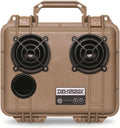 DemerBox: Waterproof, Portable, and Rugged Outdoor Bluetooth Speakers. Loud Sound, Deep Bass, 40+ hr Battery Life, Dry Box + USB Charging, Multi-Pairing Party Mode. Built to Last (Fraser Tan, DB2) by DemerBox