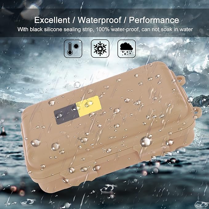 Water - Tight Storage Box | EDC Outdoor Survival Container for Electronics/Fishing Gear/Camping | Particle - Protected & Shock - Absorbing Dry Box with Silicone Gasket, 2 Sizes (Large - Image 7
