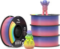 Creality 3D Printer Filament 1.75mm, Rainbow PLA+ Plus Pro Filament Toughness Upgraded, Dimensional Accuracy ±0.02mm, Fit Most 3D Printers, 4 Pack 1kg Spool(2.2lbs), Rainbow by Creality