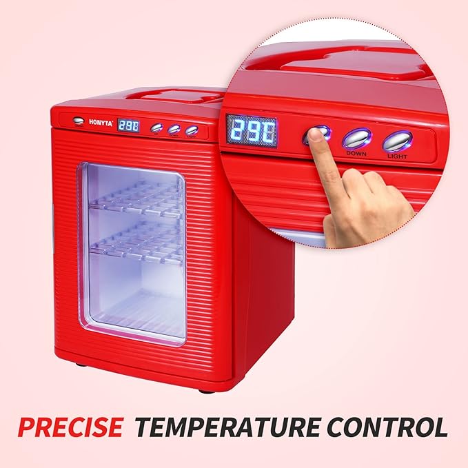 RYFT Incubators for Hatching Eggs, 25L Portable Reptile Scientific Lab Incubator with 5°C-60°C, 12V/110V Heating and Cooling for Small Reptiles (Red) - Image 2