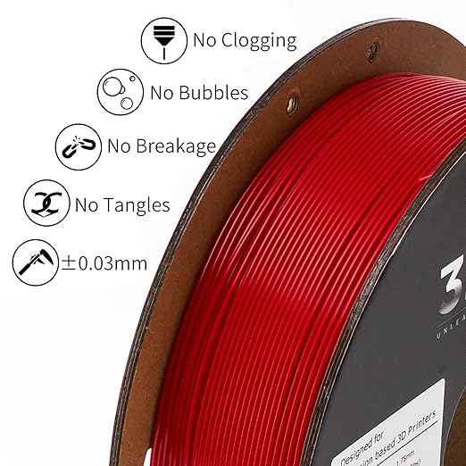 INLAND Micro Center PLA+ 3D Printing Filament 1.75mm - PLA Pro Dimensional Accuracy +/- 0.03 mm - 1kg Cardboard Spool (2.2 lbs) (1 Pack True Red, 1.75mm) - Image 3
