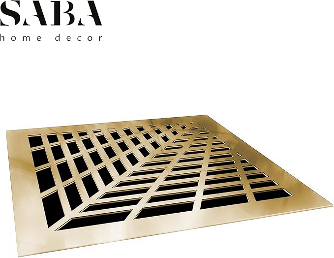 SABA Home Decor Vent Covers Air Grille - Acrylic Fiberglass Register 10" x 10" Duct Opening (12" x 12" Overall) Gold Mirror Finish Decorative Register for Walls, Ceilings NOT Floor use, Vivian - Image 3