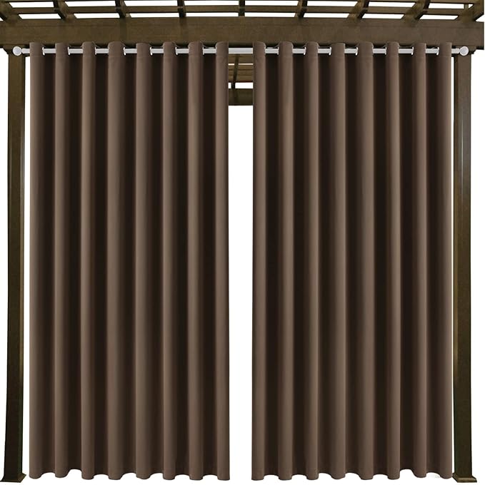 Waterproof Outdoor Curtain W105 x L108 - Grommet Top Sunlight Blocking Window Treatment Drapes Blackout Curtains for Home Bedroom Living Room Outdoor Patio Porch Pergola Cabana Gazebo (2 Panels) - Image 9