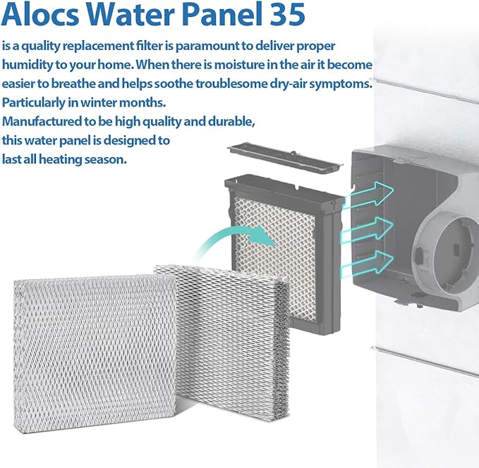 35 Water Panel Humidifier Filter Pad Replacement for Aprilaire 600 600A 600M 700 700A 700M 760 760A 768 350 360 560 560A 568 Whole House Humidifiers; Furnace Humidifier Filter(2 Pack Aluminum Mesh) - Image 7