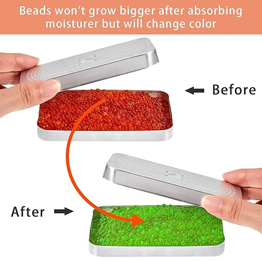 Patelai 3 Pieces 40 Gram Silica Gel Dehumidifier Desiccant Silica Gel Canister Reusable Absorber Orange Desiccant Canisters (Orange to Green), for Car, Closet, Cabinet, Bag, Storage Box - Image 5