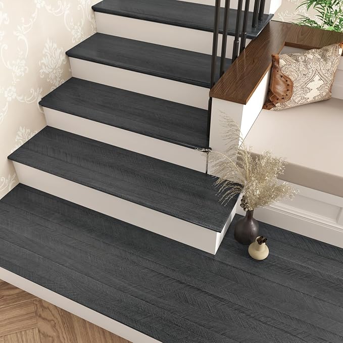 WESTICK Large Wood Grain Wallpaper Peel and Stick Modern Countertops Waterproof Wood Contact Paper Self Adhesive Black Wallpaper Repvable Kitchen Wooden Film Wall Paper for Cabinets Furniture 24"x394" - Image 5