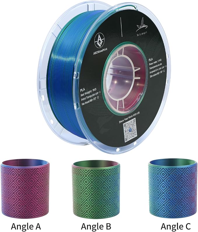 PLA 3D Printer Filament Bundle, Silk PLA Filament Dimensional Accuracy +/- 0.02 mm, 16 x 1 kg Spool(48lbs), 1.75 mm,Multiple tri-Colors. - Image 4