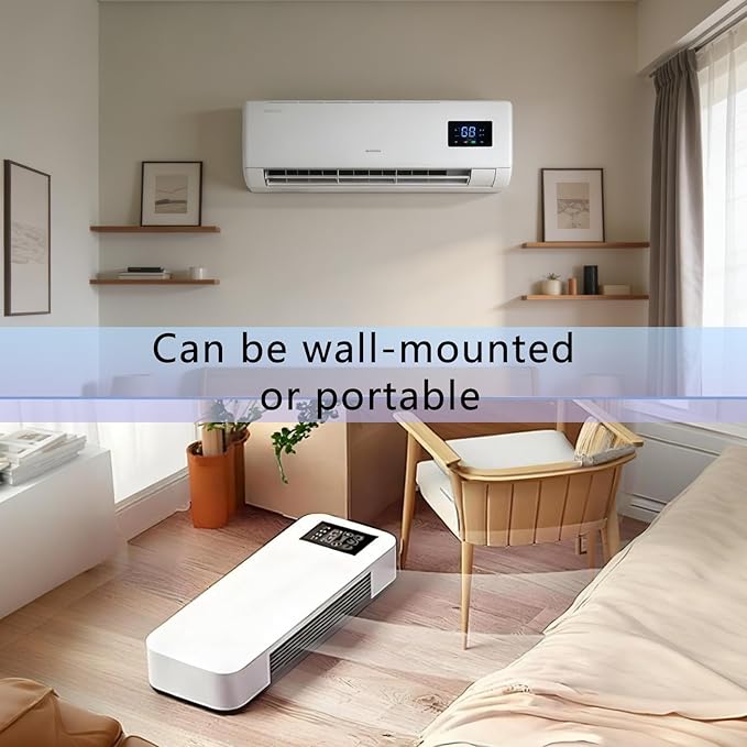 Mini Wall Mounted Air Conditioner, 2 in 1 Heater and Fan Combo Ductless Ac Conditioners with Remote Control, Portable Evaporative Air Cooler for Bedroom Room Office - Image 4