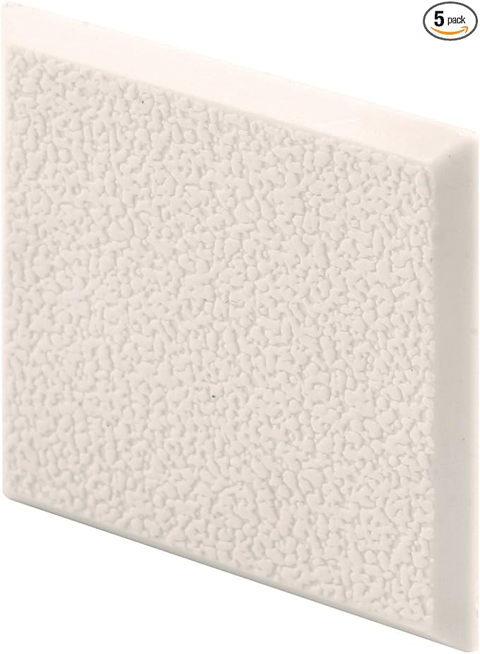 Prime-Line MP10867 Wall Protector, 2 In. x 2 In. Squares, Rigid Vinyl, Ivory, Textured (5 Pack) by Prime-Line