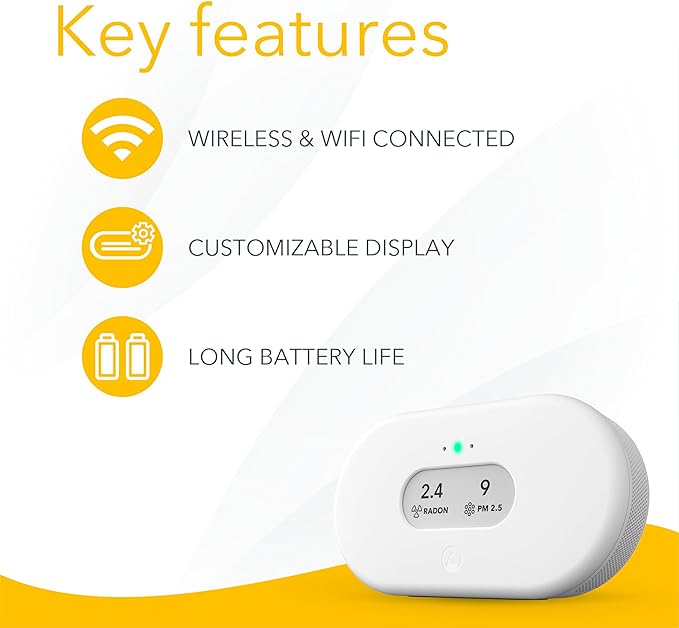 Airthings 2960 View Plus - Battery Powered Radon & Air Quality Monitor (PM, CO2, VOC, Humidity, Temp, Pressure) - Image 9