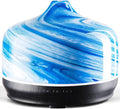 Porseme 500ml Glass Essential Oil Diffuser Aromatherapy Ultrasonic Cool Mist Humidifier 15-21 Running Hours Waterless Auto-Off Air Diffusers for Sleeping Yoga Office Working Spa and Rest (Blue Ink) by Porseme