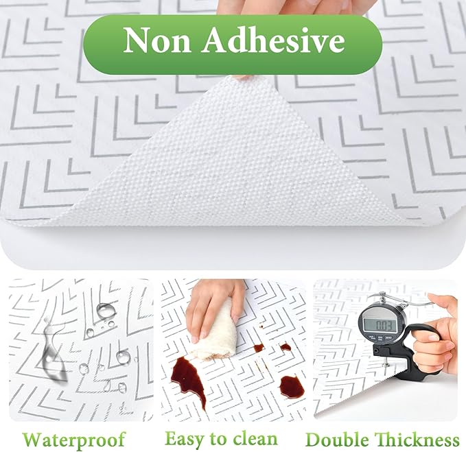 Shelf Liner for Kitchen Cabinets Non Adhesive Drawer Liner Non-Slip Thickened Shelf Liner Paper Strong Easy to Clean for Tool Box Refrigerator with Knife and Tape Measure,Silver Arrow,11.8 x 236.2 in - Image 4