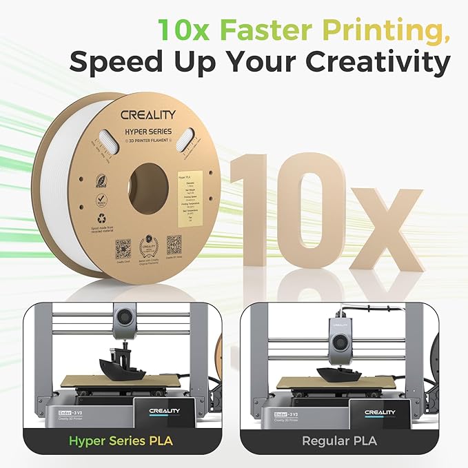 Creality Hyper PLA Filament Bundle White 4KG, Up to 600mm/s High Speed 3D Printer Filament PLA, No-Tangling Stronger Toughness Fit Most 3D Printers - Image 3
