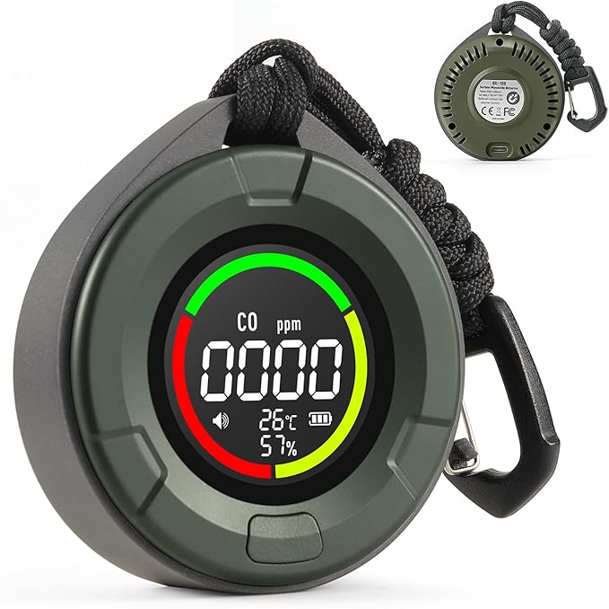 DS-100 Portable Carbon Monoxide Detector for Travel, 140H Standby, CO Detector with Magnetic Back, 3-in-1 CO Monitor with Audible & Visual Alarm for Camping, Hotel, Car & RV by SafetysGasDocGuidance