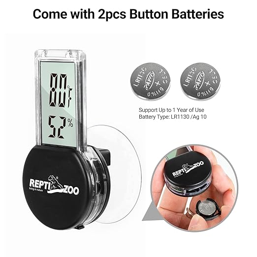 REPTI ZOO Magnetic Reptile Thermometer and Humidity Gauge, Digital LCD Temperature Humidity Monitor, Tank Terrarium Temp and Humidity Meter Accessories for Bearded Dragon, Snake, Hermit Crabs, Gecko - Image 4