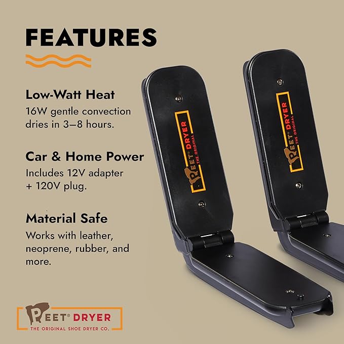 PEET, GO! Portable 2-Shoe Dryer, Electric Boot Dryer with Vehicle Power Adapter, Dryer for Work Boots, Sneakers, Ski Boots Cleats, Athletic Shoes - Image 4