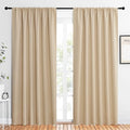 NICETOWN Room Darkening Curtains for Bedroom - Triple Weave Home Decoration Thermal Insulated Solid Drapes for Patio Door (Biscotti Beige, Set of 2 Panels, 62 x 84 Inch) by NICETOWN