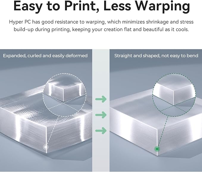 Creality Hyper PC Filament for 3D Printing, 3D Printer Filament with High Heat Resistance, Crystal-Clear, Easy to Print, Less Warping - Image 6