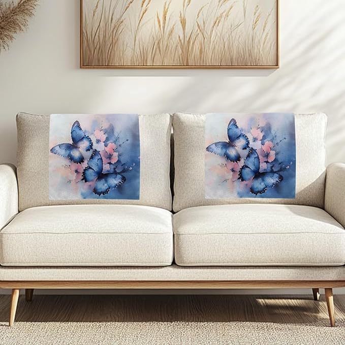 Butterfly Floral Slip Cover for Recliners Non-slip Headrest Sofa Protector Wear Resistant Washable Fabric Protective Cover for Sofa Couch Furniture Slipcover for Headrest 26.18*16.53 inches - Image 3