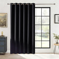 RYB HOME Blackout Thermal Insulated Curtains, Portable Curtain for Sliding Glass Door/Storage/Space Room Divider, Large Window Treatment Room Divider Panel, W80 x L84, Black, 1 Panel by RYBHOME