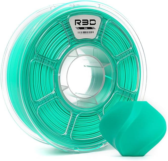 R3D PLA Filament 1.75mm, 0-370 mm/s High Speed PLA Printing, Dimensional Accuracy +/- 0.02mm, 1KG (2.2lbs) Clear Plastic Spool 3D Printer Filament (Mint Green) by R3D