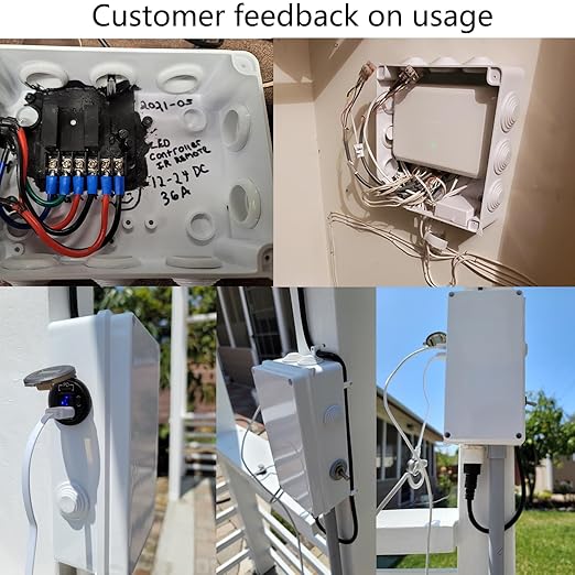 Electrical Box, Outdoor Waterproof Box IP65 Junction Box with Reserved Holes,ABS Plastic Project Box Power Cord Enclosure Black 7.9 x 6.1 x 3.1 inch(200x155x80mm) - Image 7