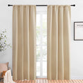 NICETOWN Kitchen Room Darkening Curtains - Panel Home Fashion Thermal Insulated Solid Rod Pocket Curtains for Window(Biscotti Beige, 1 Pair, 42 inches Wide by 84 inches Long) by NICETOWN