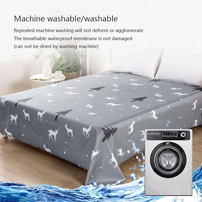 SIELUNO Waterproof Bed Sheet Flat Sheets Lightweight, Mattress Protector Sheet Bed Cover, Furniture Protector Covers for Full Size Bed-B-230x250cm(90x98in) - Image 6