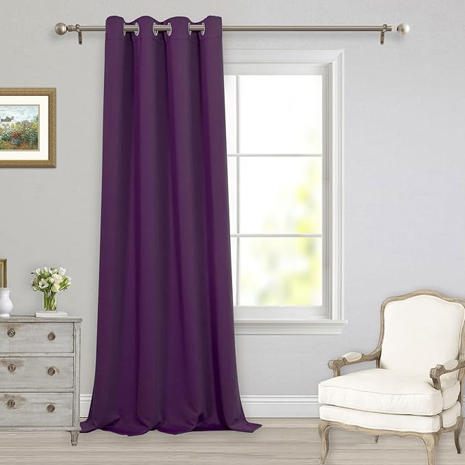 MYSKY HOME Blackout Curtain for Bedroom, Grommet Room Darkening Curtain, Amazing Triple Weave Thermal Insulated Curtain, 1 Curtain Panel ( 52 x 95 Inch, Royal Purple ) - Image 8