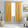 DONREN Mustard Yellow Curtains for Bedroom - Blackout Thermal Insulated Curtain Panels with Rod Pocket (52 by 63 Inch,2 Panels) by DONREN