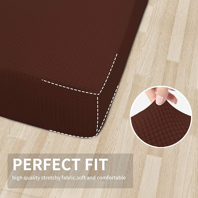 Easy-Going Stretch Cushion Cover Sofa Cushion Furniture Protector Sofa Seat Sofa slipcover Sofa Cover Soft Flexibility with Elastic Bottom(Chair Cushion,Coffee) - Image 4