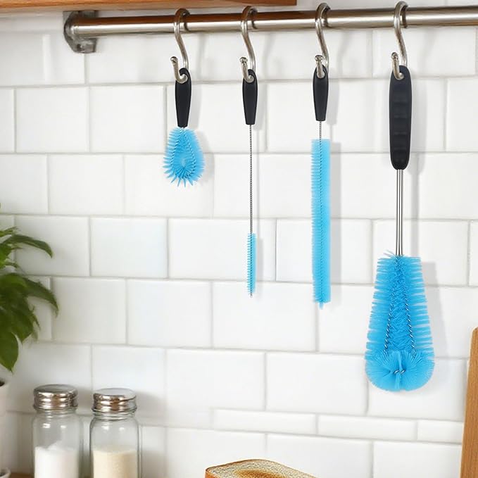 4 Pack Bottle Cleaner Brush Set 15/13/5 Inch Stainless Steel Water Bottle Cleaning Brushes Long Handle Scrubbing Brush for Mugs Flasks Tumblers Beer Wine Decanter Glass Jugs Lids Straw - Image 8