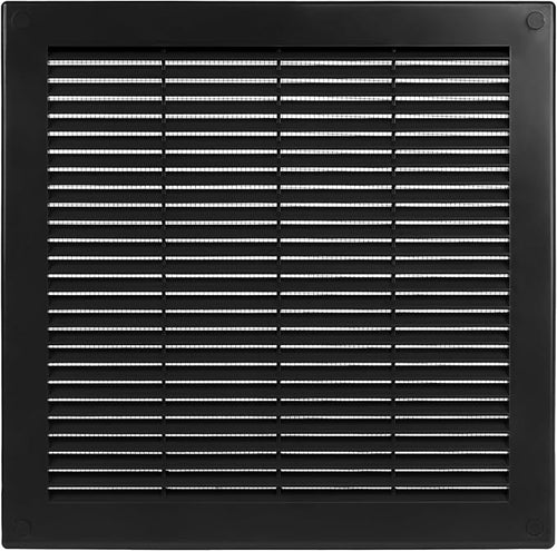 12" x 12" (Outer Size) Square Air Vent Cover – Black Plastic Vent Deflector - Screen Mesh, Surface Mount Wall Ceiling – Cold Air Return Soffit Air Vent Cover - Register Indoor Outdoor by Unknown