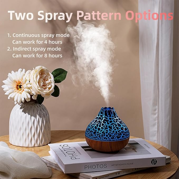 Mini Volcano Shape Humidifier, USB Personal Desktop Humidifier - 7 Colors, Super Quiet for Office Room, Bedroom (Black) - Image 2