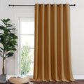 NICETOWN Blackout Sliding Glass Door Curtains, Room Darkening Thermal Insulated Curtains for Living Room Bedroom, Extra Wide Window Drapes, 1 Panel, W80 x L118, Gold Brown by NICETOWN