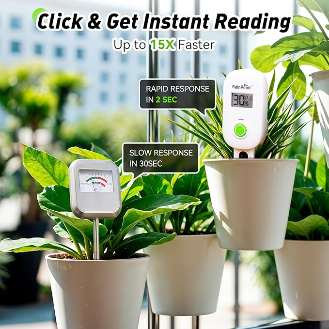 RAINPOINT Smart Digital Wireless Plant Moisture Meter Houseplant Indoor,WiFi Hub Needed,Capacitive Probe,Leave-in Soil Hygrometer Sensor,Real-time Monitor Outdoor Greenhouse Gardening(Two-Pack Set) - Image 9