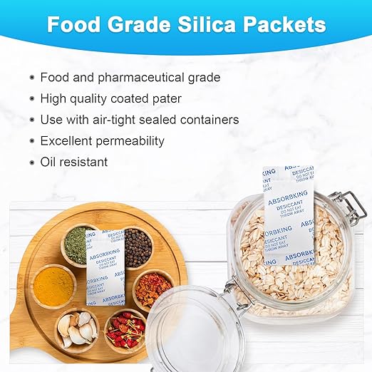 Silica Packets – 0.5 Gram 600 Packs Silica Gel Packets, Food Grade Desiccant Packs with Color Indicating, Premium Moisture Absorbers for Spices, Foods, Seeds, Dehydrated Vegetable Storage - Image 4