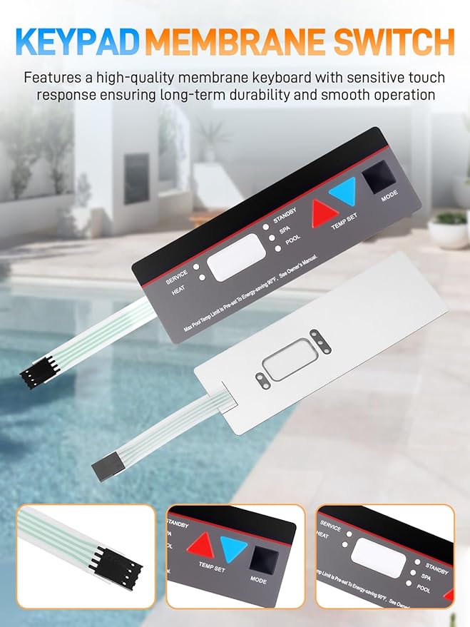 IDXL2DB1930 Display Board with Control Panel Keypad Membrane Assembly Compatible with Hayward Universal H-Series Pool Low Nox Heaters H250IDL2 H150FDN H200FDN H250FDN H300FDN H350FDN H400FDN - Image 4