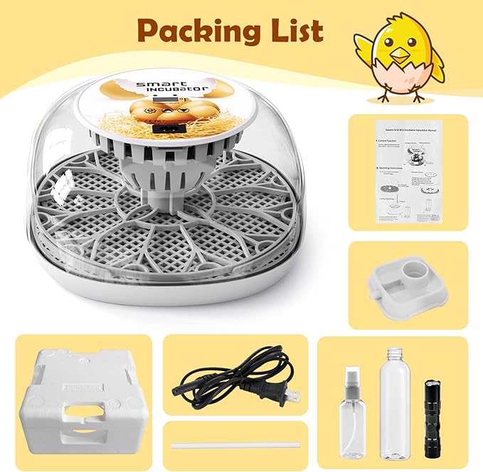 Egg Incubator for Hatching Chicks, Automatic Egg Turner Holds 12 Eggs, Smart Incubator 360° Clear Window with Temperature Display Egg Candler for Small Poultry Chickens Ducks Quails Eggs - Image 6