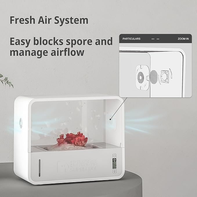 Mushroom Grow Box with LCD Display and LED Grow Light, Smart Mushroom Growing Tent with Auto-Adjusts Temperature and Humidity, 3-5 Days Picking, Soilless Visual Still Air Mushroom Box for Spores - Image 4