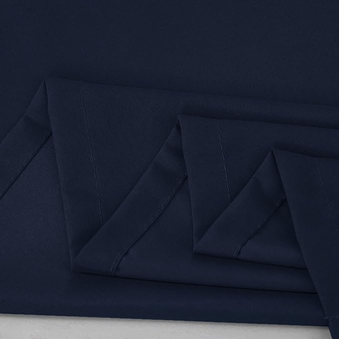 L.Z.E Dark Blue Privacy Curtains 84 Inches Long 2 Panels Set, Light Filtering Curtains for Living Room Bedroom Doorway Divider, Navy Blue Non-See-Through Semi Sheer Window Panels Grommet Top - Image 9