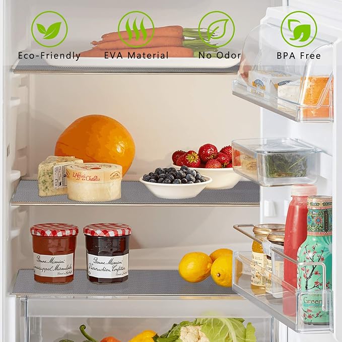 HooTown Shelf Liners Kitchen Cabinet Drawer Mats 11.8 Inch Wide x 59 inches Long, Non Adhesive EVA Plastic Washable Waterproof Pads for Refrigerator, Freezer, Fridge, Pantry Closet, Cupboard, Gray - Image 5