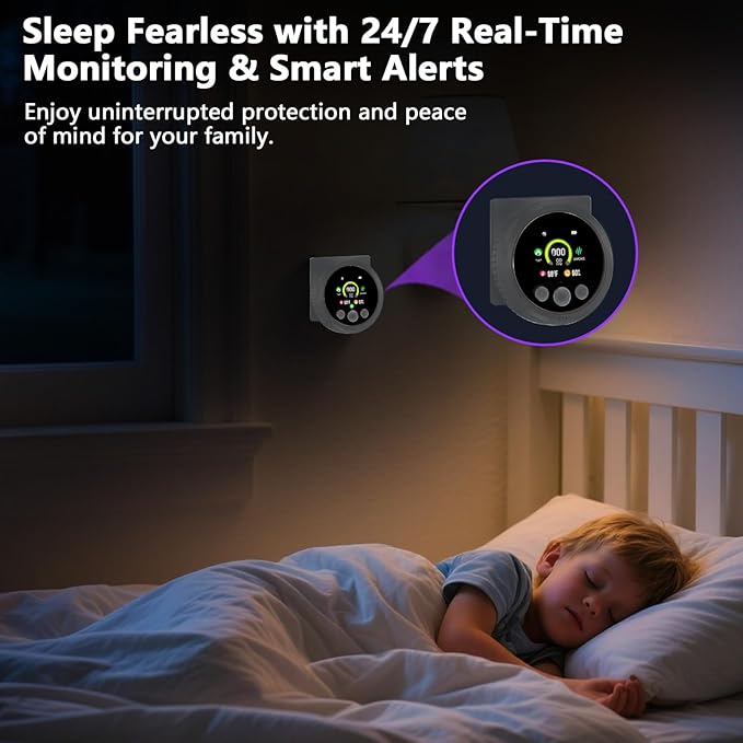 3 Pack Smoke Carbon Monoxide Detectors Plug in, 5in1 Portable Carbon Monoxide Detector & Natural Gas Leak Detector Battery Backup, Real-Time Monitor Smoke, CO Gas Detector Alarm for Home,Travel RV - Image 6