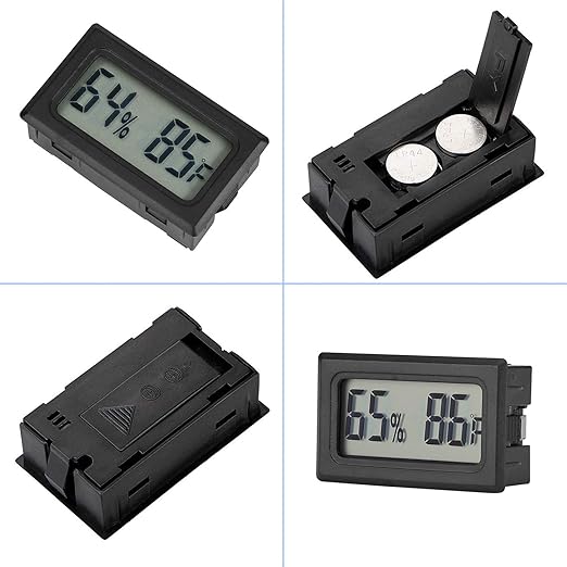 Reptile Thermometer Hygrometer Meter Indoor Temperature Gauge Fahrenheit ℉ Mini Digital Humidity for Outdoor Office Humidors Jars Incubators Guitar Case (1) - Image 6