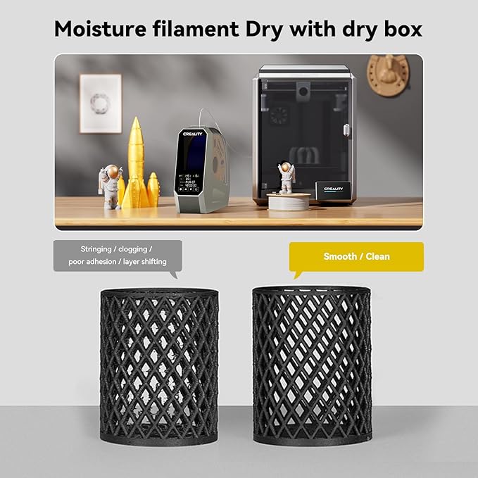 CREALITY Space Pi Filament Dryer – 360° Hot-Air Circulation, Fast Heating, 3.7'' LCD Touch Screen, One Key Set Filament Dehydrator & Storage Box for 1.75/2.85mm PLA, PETG, ABS, Nylon, PA, TPU - Image 2